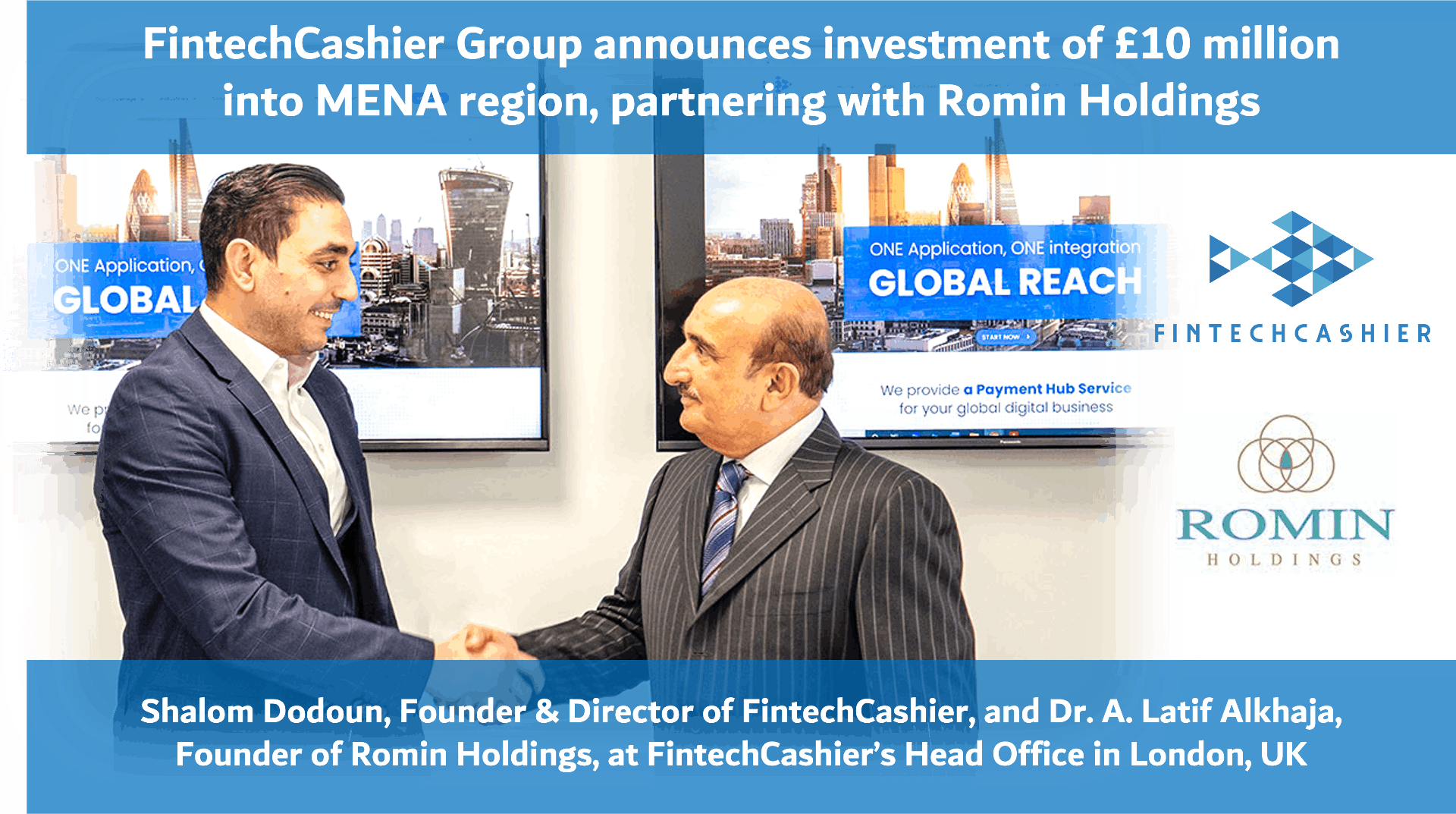 FintechCashier Group announces investment of £10 million into MENA region, creating a financial gateway centre based in Bahrain